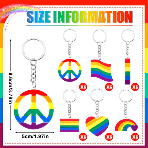 36 Pack Rainbow Pride Keychians Gay Rainbow Flag Lapel Keychains Lgbt Lgbtq Flag Love Is Love Keychains Pride Accessories for Pride Shirt Gay Lesb...