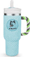 FIRJOY Funny Tumbler Plush Dog Toy - Cute Stanley-Shaped Cup Squeaky Dog Toy for All Dog Breeds and Sizes (Pool)...