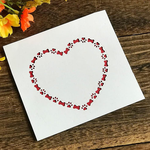 Heart Dog Paw Bone Metal Die Cuts,Cutting Dies for Card Making Clearance,Embossing Dies for Scrapbooking, DIY Album Paper Cards Art Craft Decorati...