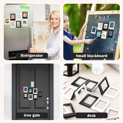 20 Packs Magnetic Photo Picture Frame Cute Mini Table Photo Frame Holder 3 Inches Plastic Colorful Photo Display Compatible with Fujifilm Instax f...