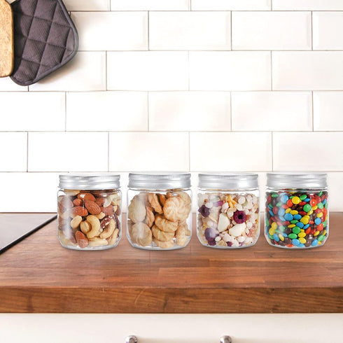 Fasmov 25 Pack 8 Ounce Clear Plastic Jars Containers with Screw On Lids, Round Empty Plastic Slime Storage Containers for Kitchen & Household Stor...