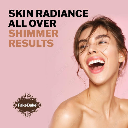 Fake Bake Bronzy Babe Body Glow Face & Body Tinted Moisturizer Lotion, Highlighter, Makeup & Moisturizing Skincare Healthy Color Boost from Plants...