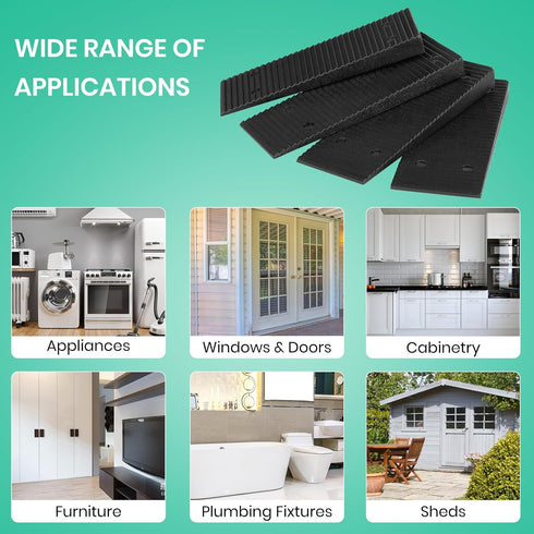 Composite Shims and Leveling Wedges (16pcs, 3.15"), Plastic Shims Wedges for Furniture Appliances, DIY Furniture Levelers, Easy to Snap Door Shims...