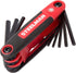 Steelman Portable Folding Hex Key Wrench Multi-Tool Standard (SAE), Set Includes 5/64, 3/32, 7/64, 1/8, 9/64, 5/32, 3/16, 7/32, 1/4-Inch, Chamfere...