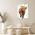 Sunflower Highland Cow Wall Art: Funny Farm Animal Canvas Picture Painting, Rustic Farmhouse Artwork Decor Bathroom Decoration, Cute Brown Cattle ...