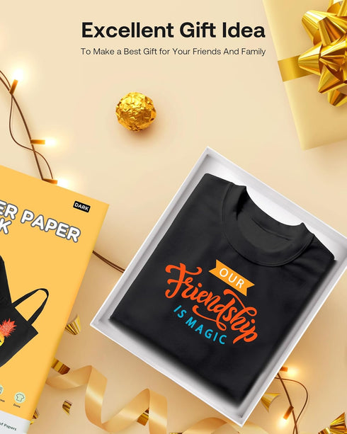 Hiipoo Heat Transfer Paper for T Shirts 25 Sheets, 8.5"x11" Printable Heat Transfer Vinyl for Inkjet Printer Iron on Transfers for Dark Fabric...