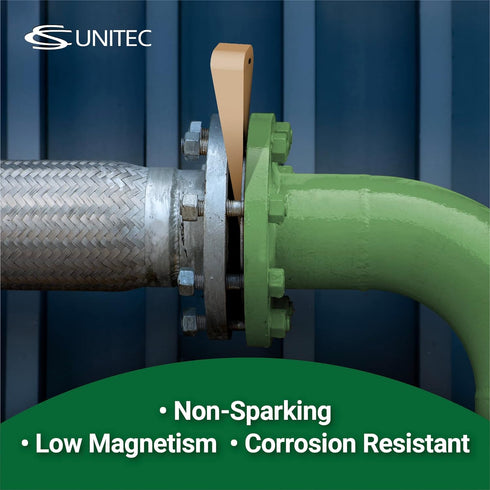 CS Unitec | Non-Sparking Aluminum Bronze Flange Wedge with Lanyard Hole | Metal Pipefitting Welding Tool | 1/2 in x 3/4 in x 4 in (Pack of 1)...