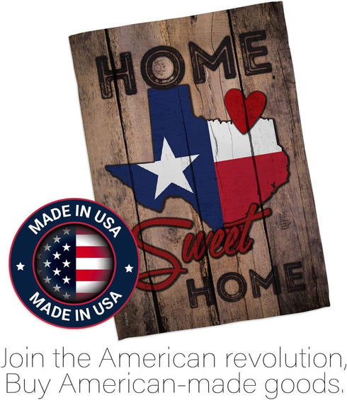 Texas Flag State Banner Home Sweet Home Decor Indoor Wall Art Patio Lawn Front Porch Room Decorations Outdoor Tapestry Yard Garden Sign Indoor Ame...