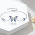 White Gold Plated Butterfly Bracelets for Women: Adjustable Blue Cubic Zirconia Butterfly Ankle Chain...
