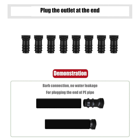 42 Piece Drip Irrigation Fittings Kit for 1/2" Tubing, 8 Tees, 8 Elbows, 8 Straight, 8 End Cap Plugs, 8 Angle, Drip Irrigation Barbed Connectors f...