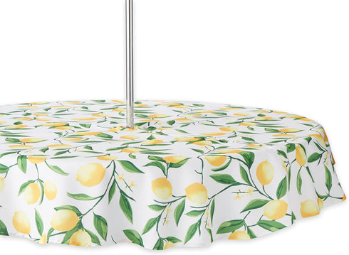 DII Lemon Bliss Outdoor Tabletop, Collection Stain Resistant & Waterproof, 60" Round w/Zipper...