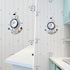 Sea Theme Nautical Anchor Steering Wheel Fishing Net Wall Clock Suit for Hanging Decoration Ornament Shelf Stand Wall Mounted...