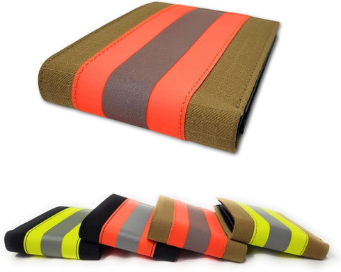 Firefighter Wallet Bifold Original Turnout Bunker Gear Fabric (Beige & Orange)...