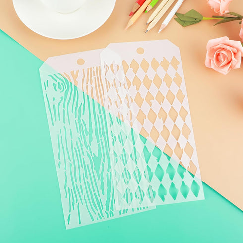 8pcs Stencils and Templates for Painting, Reusable Stencils for Wood Signs Wall Furniture Paper, Art Stencil Templates for Drawing Painting, Scrap...