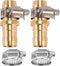 Brass Garden Hose Repair Connector with Clamps, Fit for 3/4" or 5/8" Garden Hose Fitting, 2 Set...