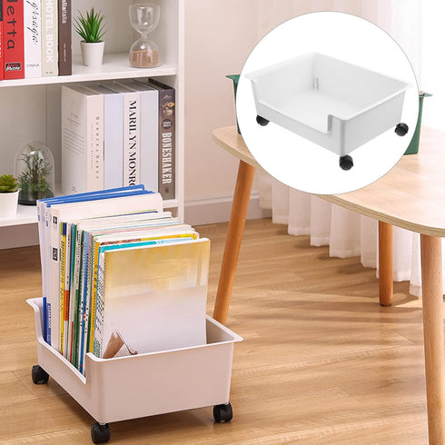 SEWACC Home Decor Office Decor Under Desk Rolling Cart with Wheel Desktop Organizer Table Small Nightstand Under Desk Office Storage Bookshelf Mob...