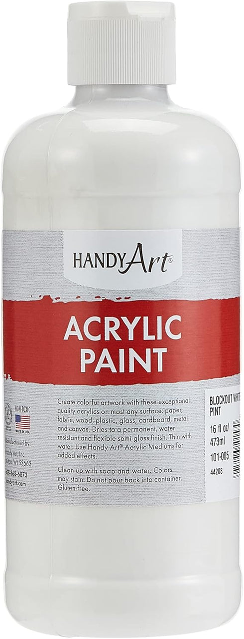 Handy Art Student Acrylic Paint 16 ounce, Blockout White...