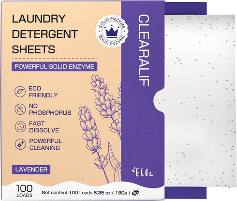 CLEARALIF Platinum Laundry Detergent Sheets, Lavender,Deep Cleansing, Great For Travel, Apartments, Laundry Strips Eco Friendly & Hypoallergenic -...