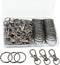 60 Pcs Premium Dark Grey Swivel Clasps Lanyard Snap Hooks with Key Rings, Key Chain Clip Hooks Lobster Claw Clasps for Keychain Clip Lanyard, Jewe...
