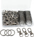 60 Pcs Premium Dark Grey Swivel Clasps Lanyard Snap Hooks with Key Rings, Key Chain Clip Hooks Lobster Claw Clasps for Keychain Clip Lanyard, Jewe...
