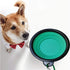 LINGYU Collapsible Dog Bowl, Silicone Foldable Expandable Cup Dish, for Pet Dog/Cat Food Water Feeding Portable Travel Bowl - Green...