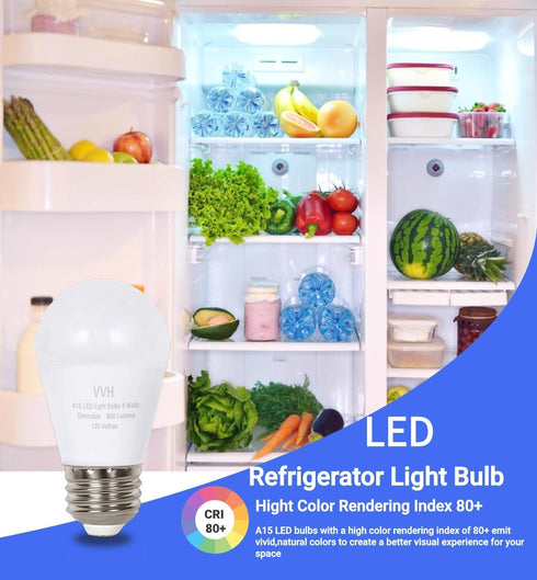 6 Pack A15 LED Light Bulb Dimmable,8W Equivalent 60W Light Bulb, Daylight 5000K E26 Medium Base,Perfect for Lamps and Home Lighting...