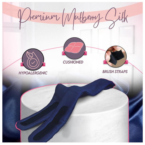 Celestial Silk Spa Headband 100% Mulberry Silk Adjustable Facial Headband for Women - Use for Washing Face, Skincare, Makeup – Silk Beauty Hairban...