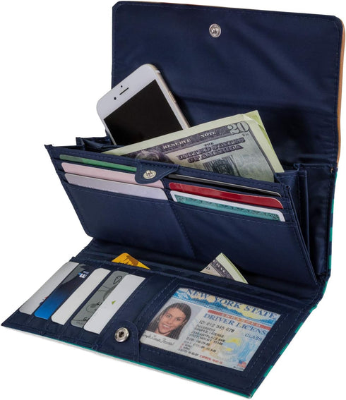 Nautica womens Carry-all The Perfect Carry All Money Manager Wallet Oraganizer with RFID Blocking Wallet, Spectra Green, One Size US...