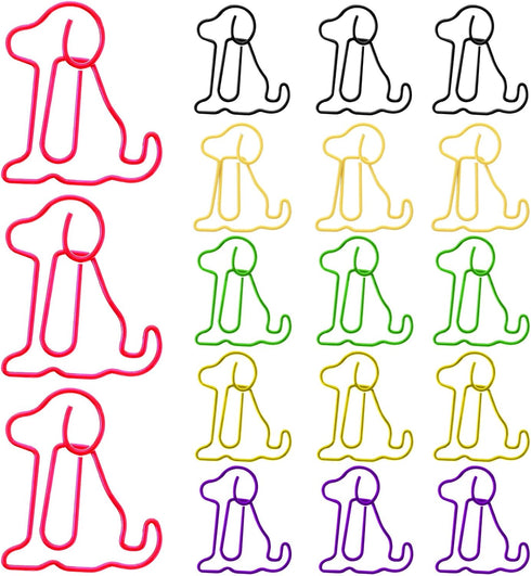 100 Pcs Colorful Animal Bookmarks Clips Cute Paper Clips Dog Shaped Paper Clips Fun Office Gifts Lovely 6 Colors Dog Shaped Marking Clips for Wome...