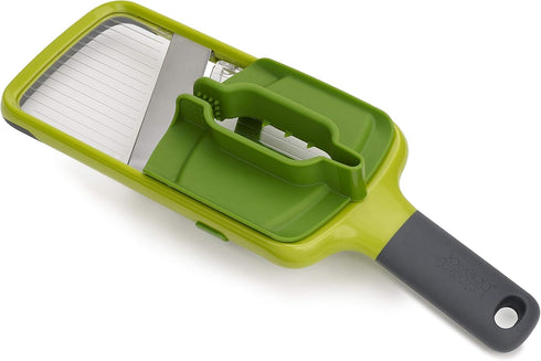 Joseph Joseph Multi-Grip Hand-held Kitchen Mandoline, Fruit and Vegetable Slicer with Food Grip and Adjustable Blades, Dishwasher Safe...