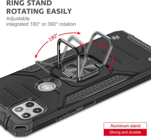 for Moto One 5G Ace Case Military Grade Built-in Kickstand Case with Stand Holster Armor Heavy Duty Shockproof Cover Protective Case for Motorola ...