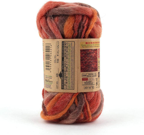 Earth Maker 10 Pack (Skeins) 100% Wool Slub Super Bulky Yarn Each Skein 1 oz (30g) 16 Yards, Sunset Orange......