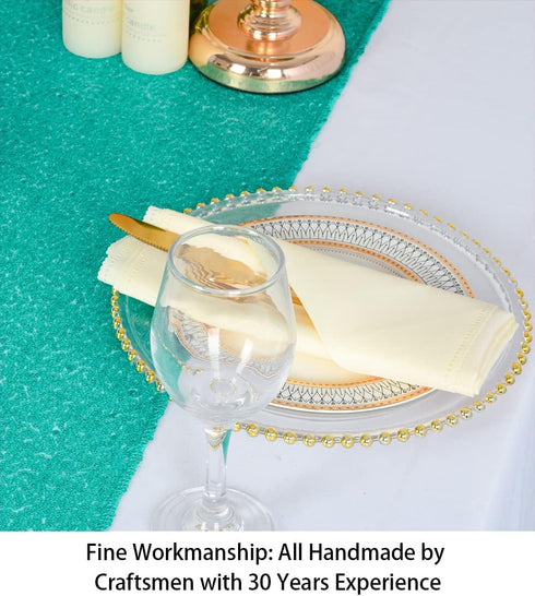 ShinyBeauty Mint Green Table Runners 2Packs 12''x72'' Teal Sequin Table Runners Glitter Fabric Table Runner 72 Inches Long Sparkle Table Cover Ove...