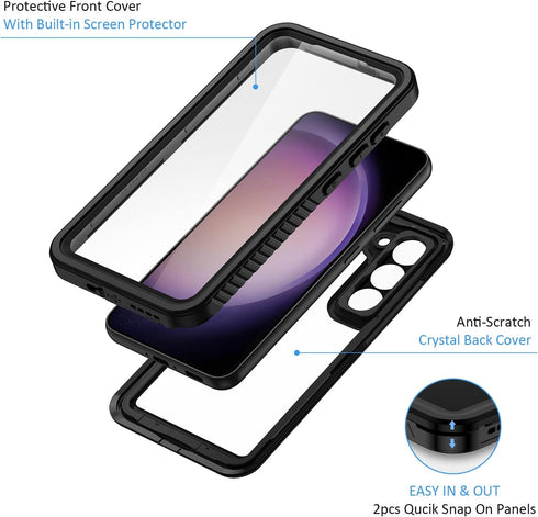 Lanhiem Samsung Galaxy S23+ Plus Case, IP68 Waterproof Dustproof Case with Built-in Screen Protector, Rugged Full Body Shockproof Protective Cover...