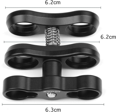 D&F 1'' inch Aluminum Standard Ball Mount Clamp for Underwater Light Arm System...