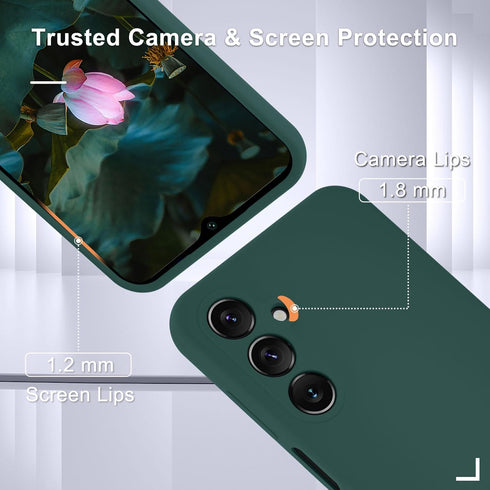 for Samsung Galaxy A15 5G Case, Silicone Phone Case with 1 Screen Protector, Soft Anti-Scratch Microfiber Lining, Full Body Shockproof Slim Cover,...