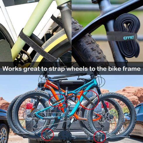 12 Packs Fastening Cord Wrap 1 x 24 Inches Hook and Loop Cinch Straps, EFFIET Adjustable Adhesive Extension Hose Storage Strap, Securing Bike Slee...