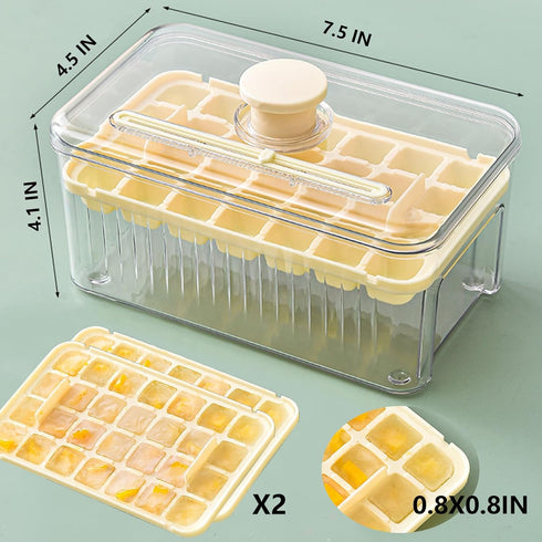 JSE Ice Cube Tray with Lid, 56 PCS Ice Cube Mold with Container, Small Square Shaped Ice Maker for Drinks, Coffee and Cocktails...