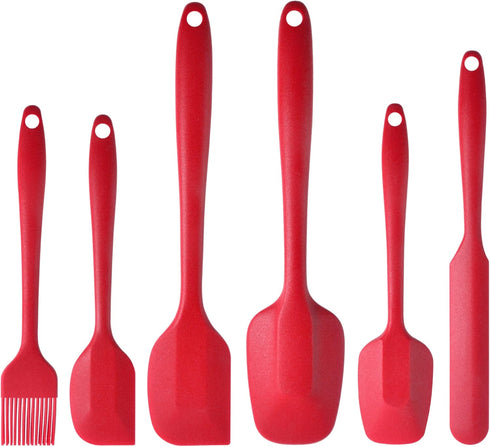 MaxDare Silicone Spatulas and Spoon Set, One-Piece Design Heat Resistant Dishwasher Safe Kitchen Utensil for Baking Cooking Stirring, Non Stick BP...