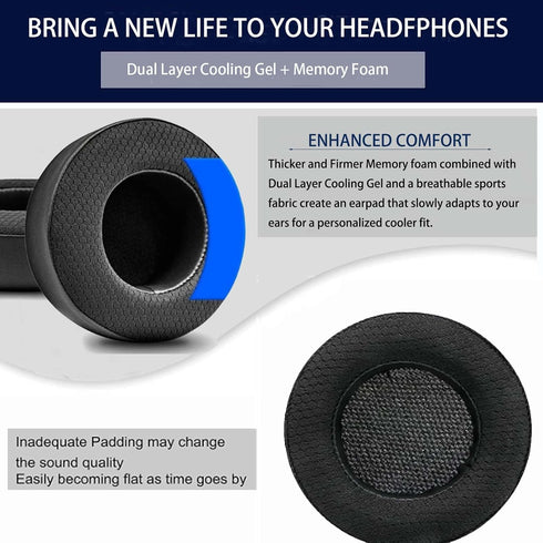 Virtuoso XT Earpads - Replacement Earpad for Corsair Virtuoso Gaming Headset,Hybrid Fabric Cooling Gel,High-Density Noise Isolation Foam, Added Th...
