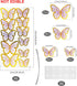 Set of 66 Pack Purple Gold Cupcake Toppers Mixed Size&Colour 3D Butterfly Cake Picks Decorations with Dot Glue and Support Stick for Girl Women We...