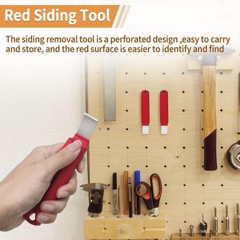 Vinyl Siding Removal Tool Fits for Reattach Siding Repair, Steel Blade Siding Zip Tool Extra Long Non-Slip Grip Handle?Red?...