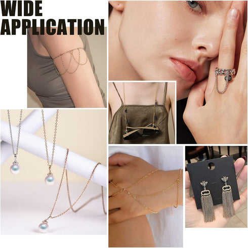 PH PandaHall 6 Color Twisted Chains 5 Yards Iron Twisted Curb Link Cable Chains Necklace with 120pcs Lobster Claw Clasps and 360pcs Jump Rings for...