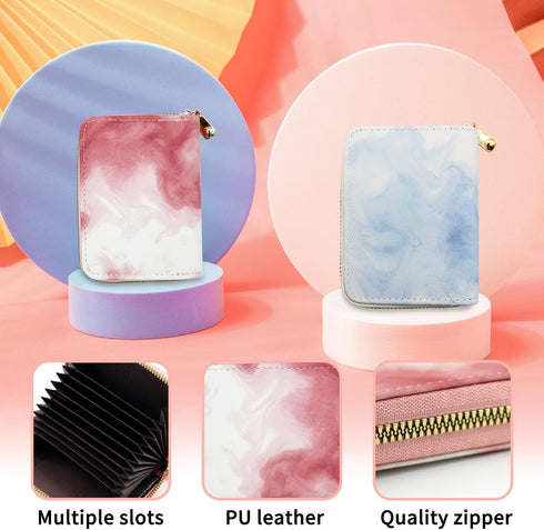 FuninCrea Card Holder, PU Leather Purses for Women, Waterproof Womens Wallet with Zipper, Fashionable Small Purse Bifold Wallet with 9 Accordion-S...