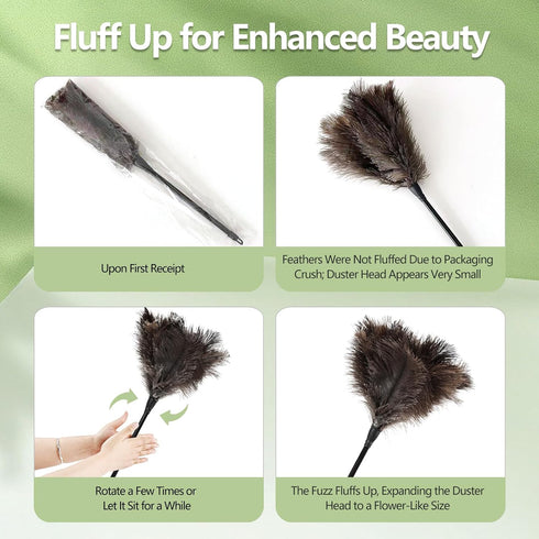 Ostrich Feather Duster – Reusable, Anti-Static Design for Cleaning Delicate Items, Antiques, Electronics, and More, 3-Pack, 15-Inch – Perfect for ...