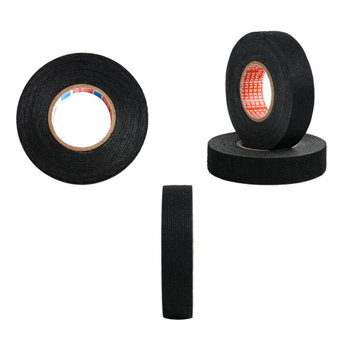 2 Rolls Black Wire Harness Cloth Tape, Speaker Wiring Harness Cloth Tape, for Automobile Electrical Wire harnessing Noise Dampening Heat Proof (Wi...