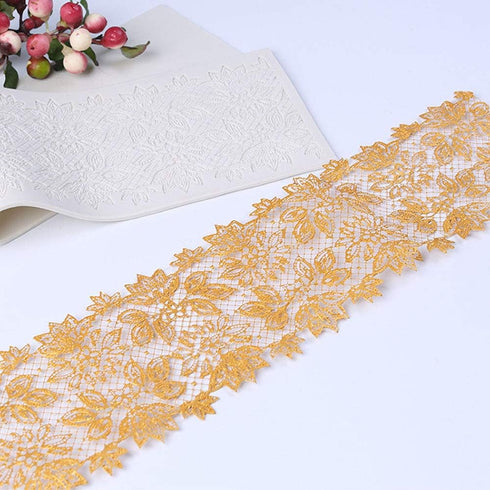Flower Floral Lace Mat For Cake Large Silicone Cake Lace Mat Cake Decoration Sugar Craft Tools of Bakeware (Lotus 114 A)...