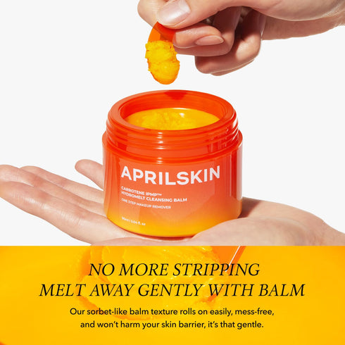 Aprilskin Carrotene IPMP Hydromelt Double Cleansing Makeup Remover Oil Balm Mini Size | Vegan | Blackheads Remover | Makeup Cleanser | Korean Skin...