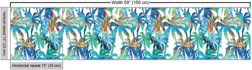 Ambesonne Palm Leaf Fabric by The Yard, Tropical Summer Print with Palm Abstract Nature Pattern Fantasy Dream, Decorative Fabric for Upholstery an...