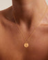 Bemoly Initial Necklace for Women Round 11MM Coin Disc Double Side Engraved Letter A-Z Hammered Pendant 14K Gold Plated Personalized Alphabet Birt...